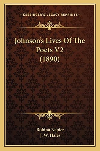 Johnson's Lives Of The Poets V2 (1890)