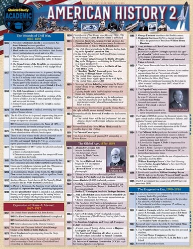 American History 2 A QuickStudy Reference for US History 2
