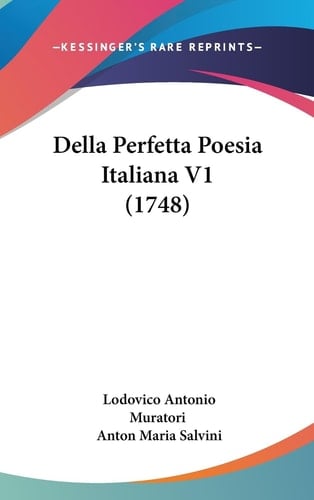 Della Perfetta Poesia Italiana V1