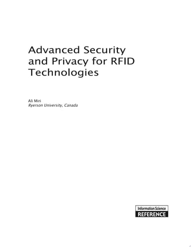 Advanced Security and Privacy for RFID Technologies