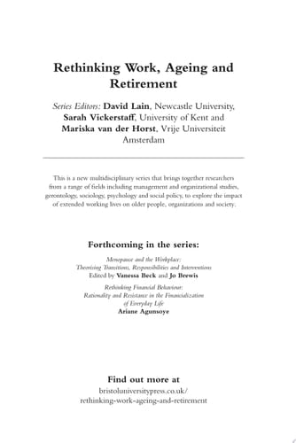 Older Workers in Transition European Experiences in a Neoliberal Era