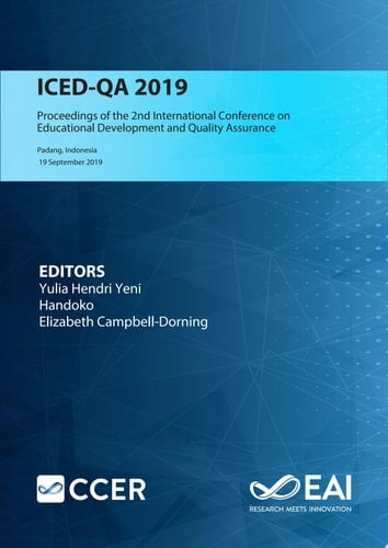 ICED-QA 2019 Proceedings of the 2nd International Conference on Educational Development and Quality Assurance, ICED-QA 2019, 11 September 2019, Padang, Indonesia
