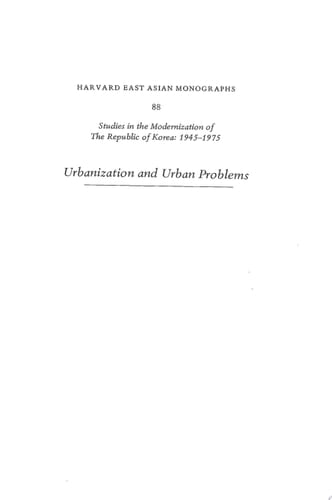 Urbanization and Urban Problems