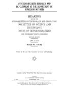 Aviation Security Research and Development at the Department of Homeland Security
