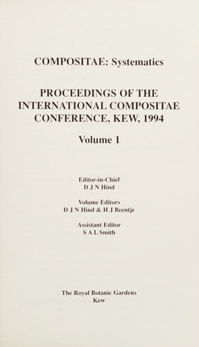 Compositae Proceedings of the International Compositae Conference, Kew, 1994