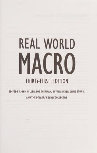 Real World Macro, 31st Ed