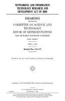 Networking and Information Technology Research and Development Act of 2009