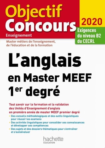 L'anglais en Master MEEF 1er degré 2020