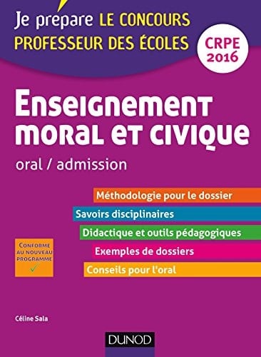 Enseignement moral et civique oral, admission. Professeur des écoles, concours 2016