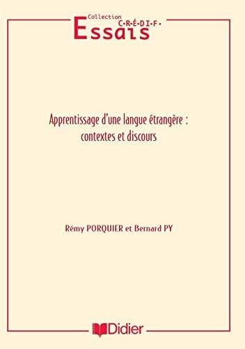 Apprentissage d'une langue étrangère contextes et discours