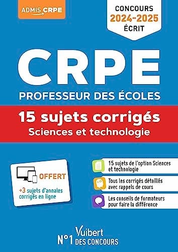Sciences et technologie 15 sujets corrigés