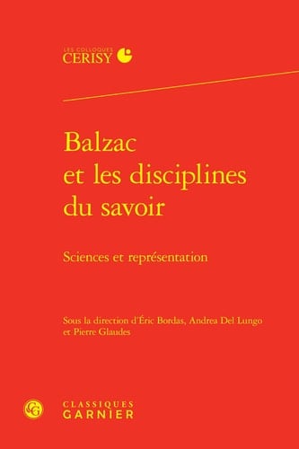 Balzac et les disciplines du savoir - sciences et représentation