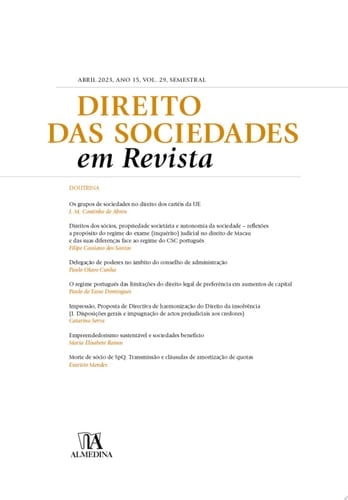Direito das Sociedades em Revista - Abril 2023, Ano XIV, Vol. 29