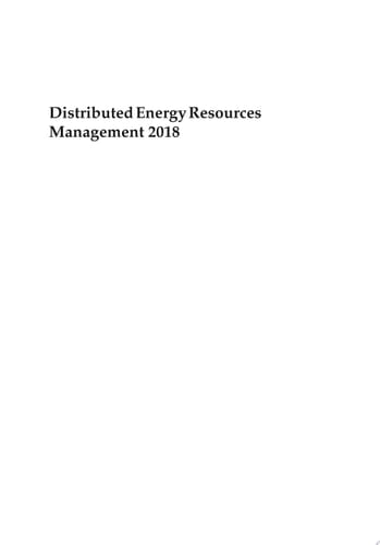 Distributed Energy Resources Management 2018