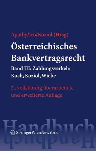 Österreichisches Bankvertragsrecht Band III: Zahlungsverkehr