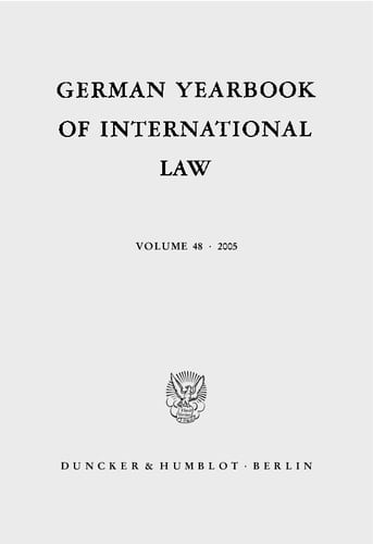 German Yearbook of International Law - Jahrbuch für Internationales Recht Vol