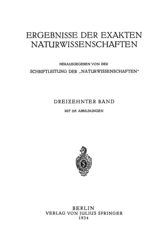 Springer Tracts in Modern Physics 13