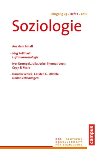 Soziologie 2.2016 Forum der Deutschen Gesellschaft für Soziologie
