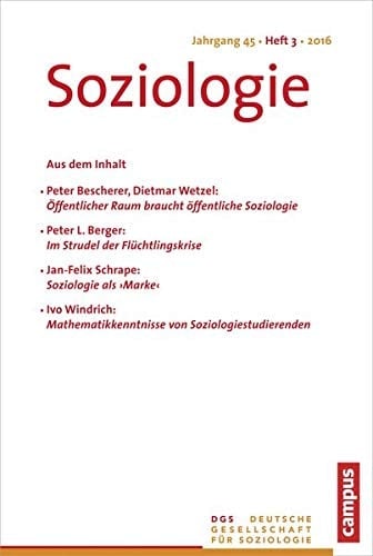 Soziologie 3.2016 Forum der Deutschen Gesellschaft für Soziologie