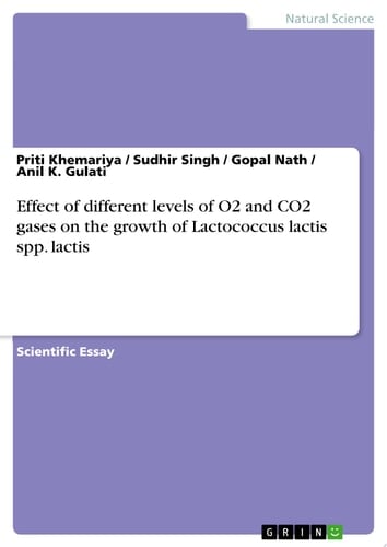 Effect of different levels of O2 and CO2 gases on the growth of Lactococcus lactis spp. lactis