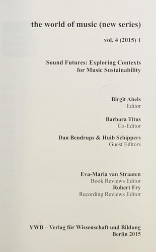 Sound futures : exploring contexts for music sustainability