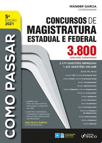Concursos de magistratura estadual e federal 3.800 questões comentada