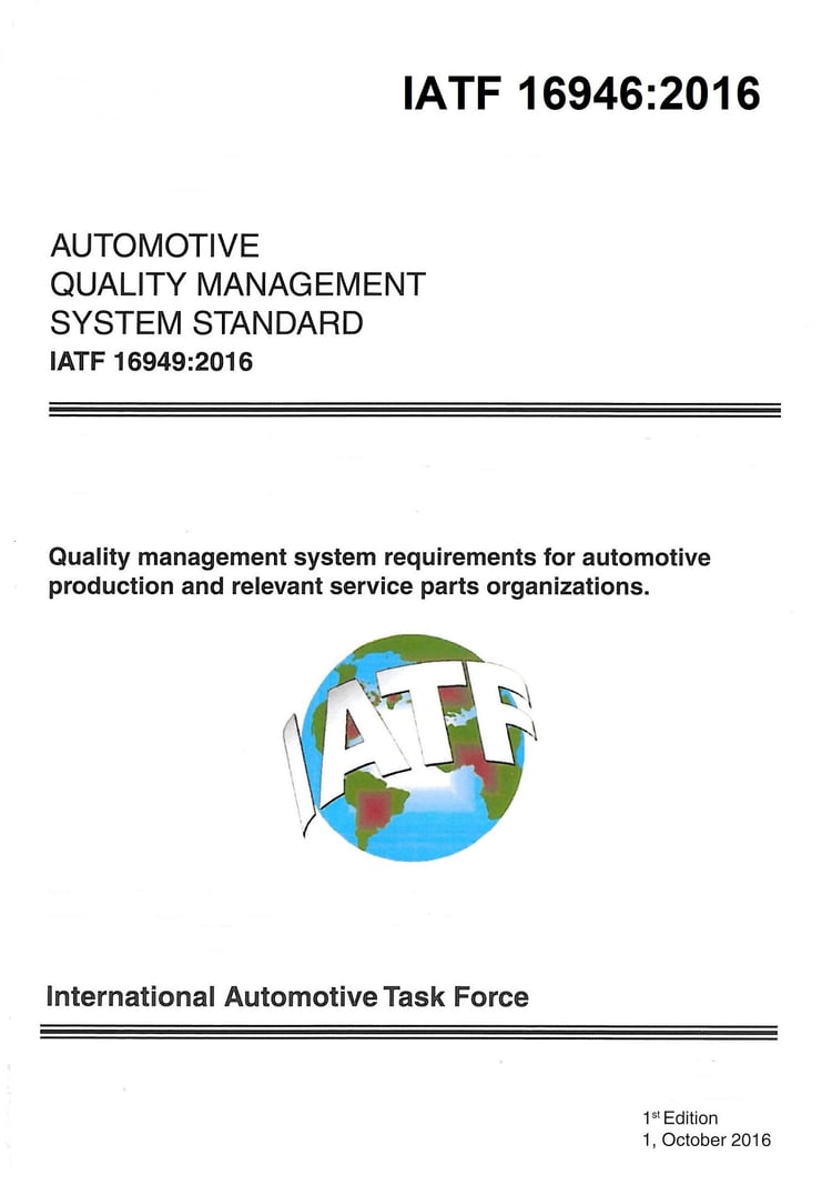 Automotive quality management system standard IATF 16949:2016
