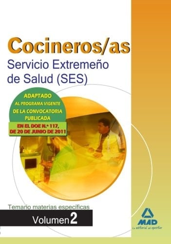 Cocineros, Servicio Extremeño de Salud (SES). Temario materias específicas