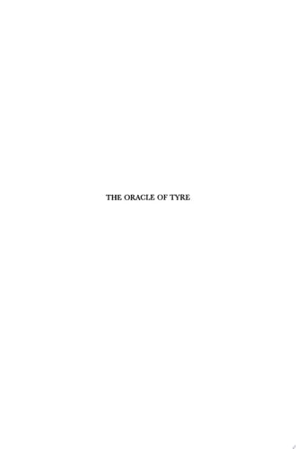 The Oracle of Tyre The Septuagint of Isaiah XXIII as Version and Vision