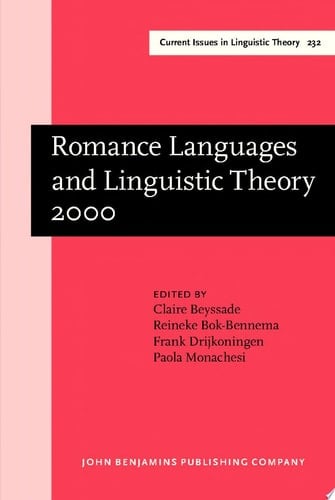 Romance Languages and Linguistic Theory 2000 Selected papers from Going Romance 2000, Utrecht, 30 November2 December