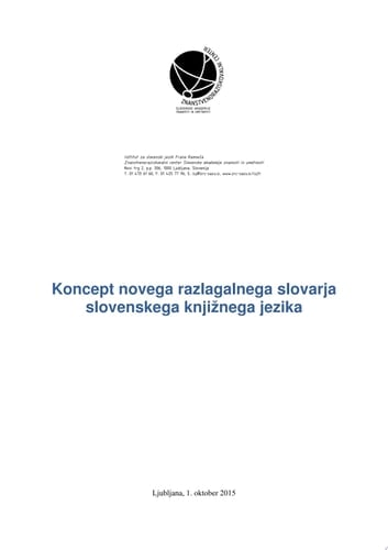 Koncept novega razlagalnega slovarja slovenskega knjižnega jezika