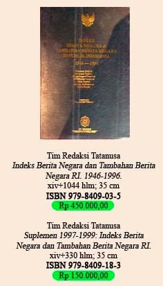 Indeks Berita negara & Tambahan berita negara Republik Indonesia, 1946-1996 perseroan terbatas, perseroan terbuka, penggabungan perseroan, pembubaran perseroan, dana pensiun, yayasan, perhimpunan, firma & commanditaire vennootschap