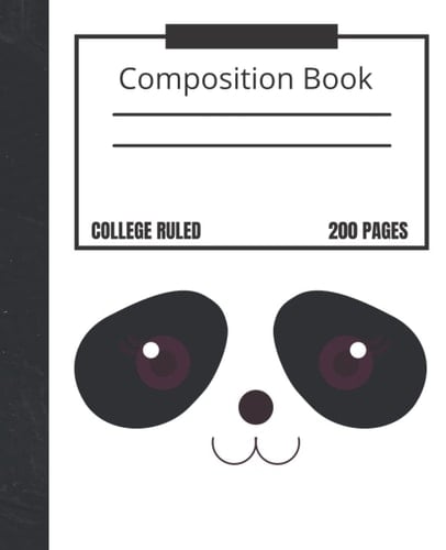 Composition Notebook Panda: Composition Notebook Panda, Composition Notebook with Panda for Girls, 200 7.5x9.25 College Ruled Pages