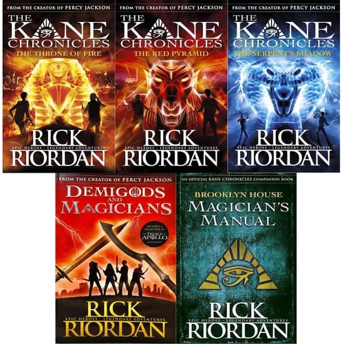 Kane Chronicles Complete 5 Books Set Including Demigods and Magicians and Magician's Manual the Red Pyramid, Throne of Fire, Serpent's Shadow