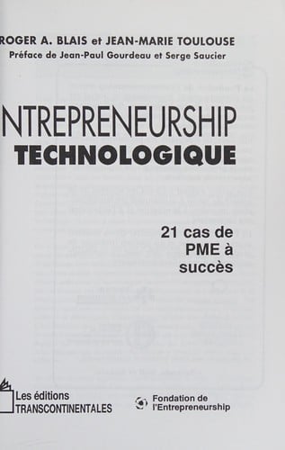 Entrepreneurship technologique