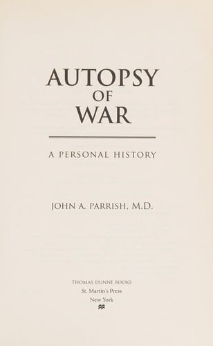 Autopsy of war