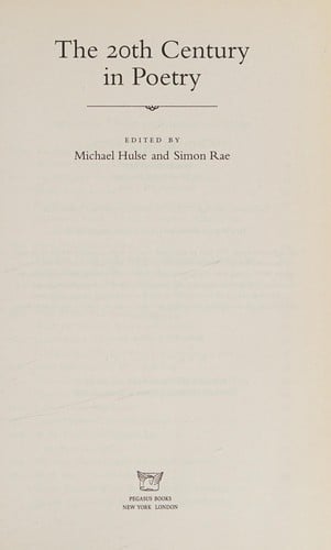 The 20th century in poetry