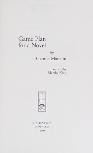 Game plan for a novel