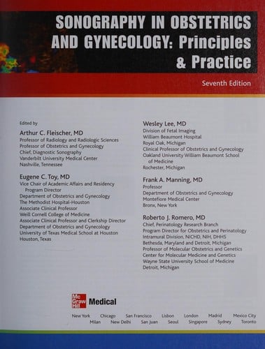 Sonography in obstetrics and gynecology