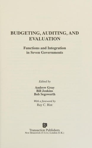 Budgeting, auditing, and evaluation