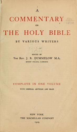 A commentary on the Holy Bible