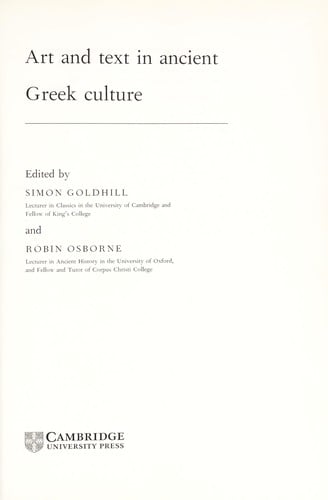 Art and text in ancient Greek culture
