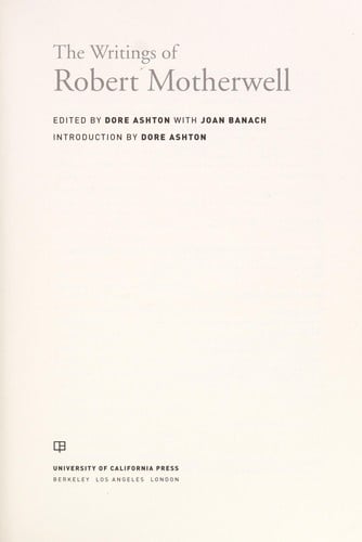 The writings of Robert Motherwell