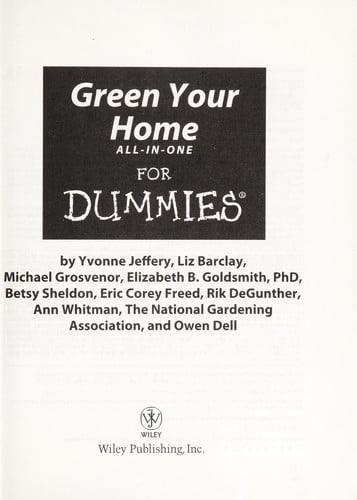 Green your home all-in-one for dummies
