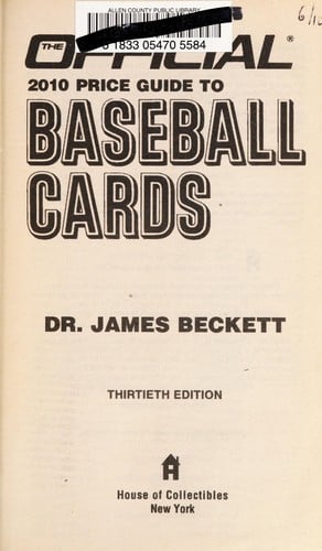 The official 2010 price guide to baseball cards