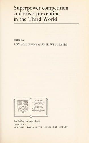 Superpower competition and crisis prevention in the Third World