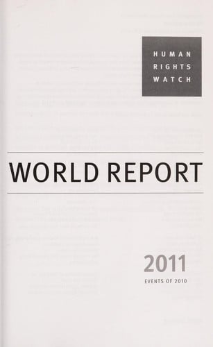 Human Rights Watch world report 2011
