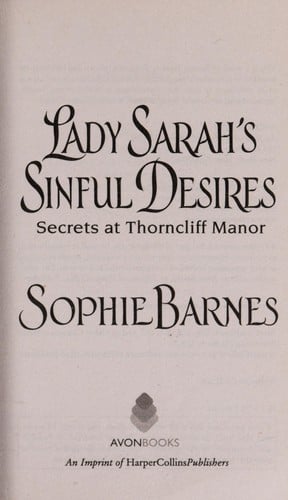Lady Sarah's sinful desires