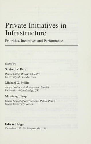 Private initiatives in infrastructure