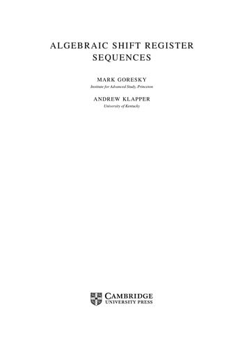 Algebraic shift register sequences